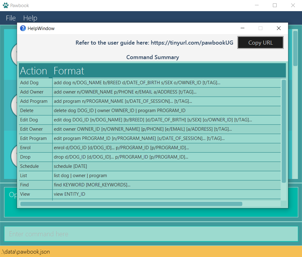 Help Command Result